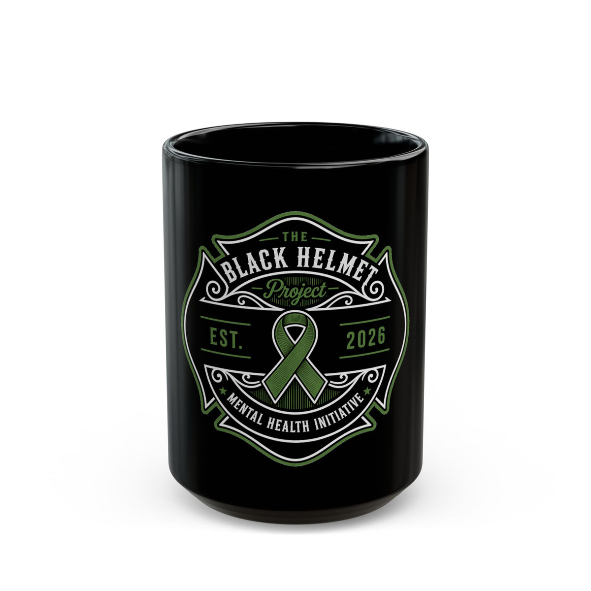 Black Helmet Project Mental Health Ribbon Mug — Support & Awareness Coffee Cup (11oz, 15oz)