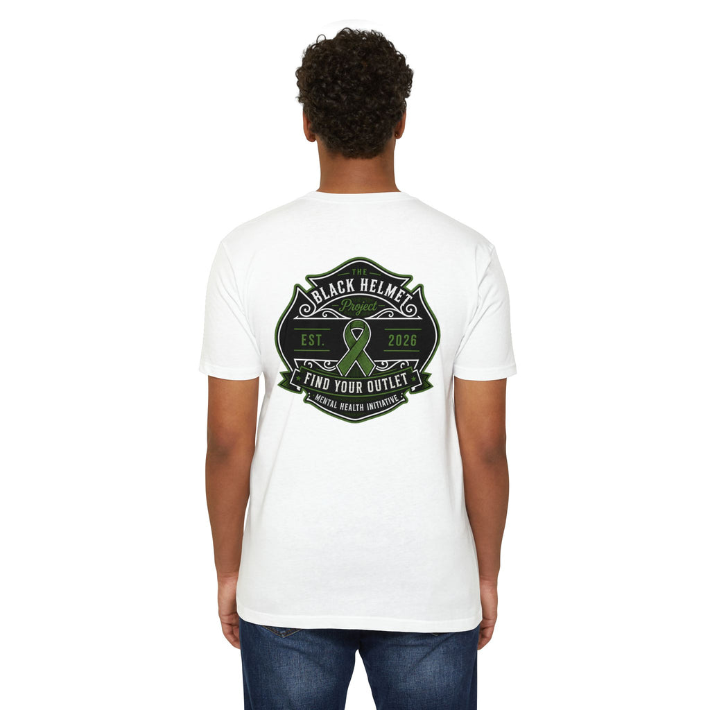 Black Helmet Project 'Find Your Outlet' Mental Health Ribbon T-Shirt