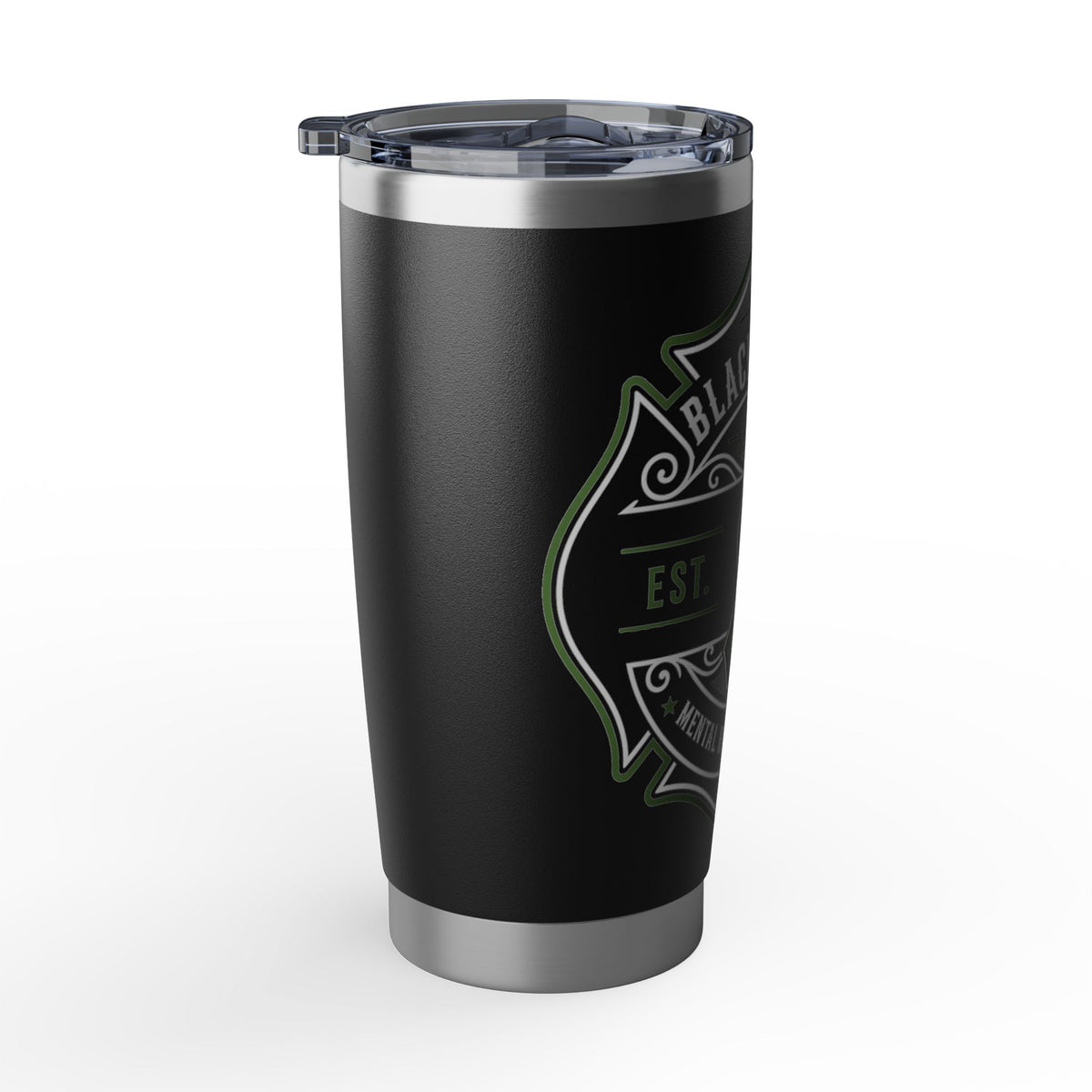 Mental Health Awareness Tumbler - "The Black Helmet Project" 20oz Insulated Travel Cup
