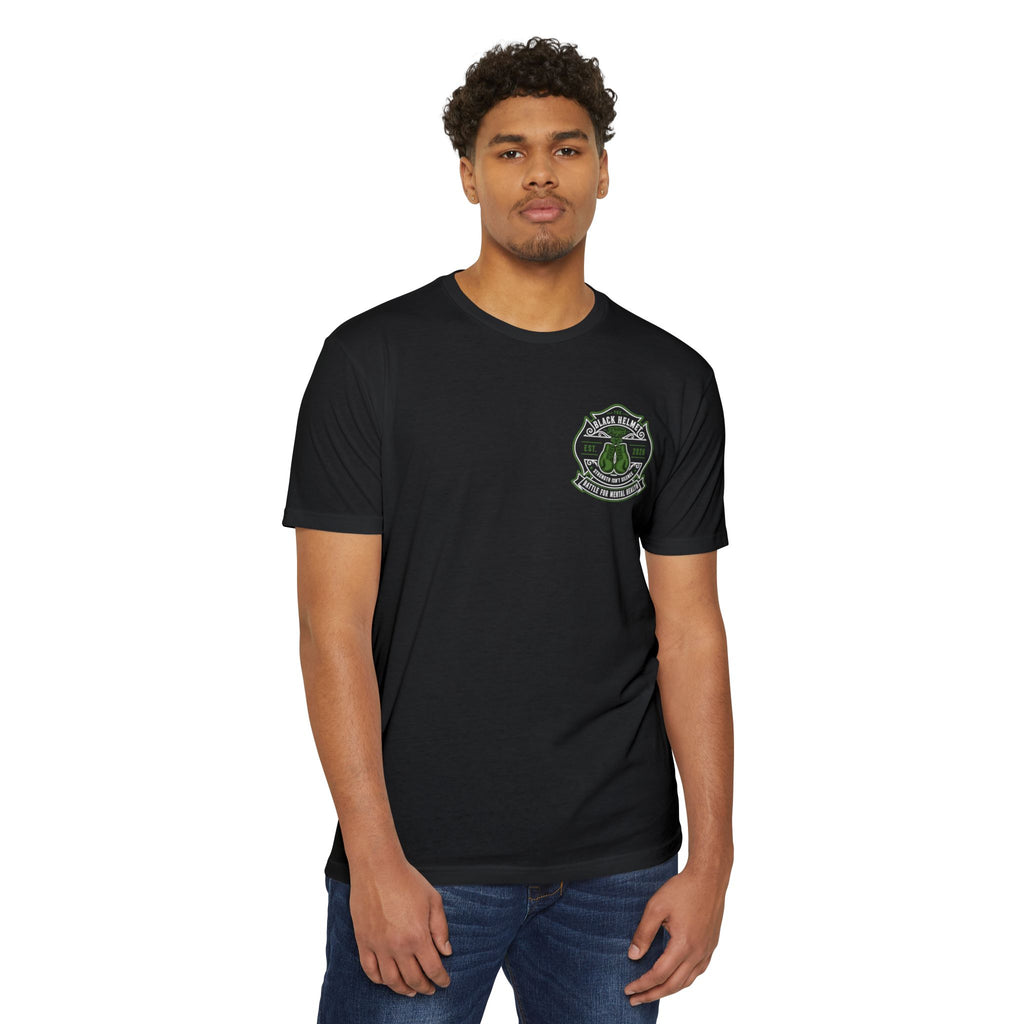 Black Helmet Boxing Club T-Shirt — 'Battle for Mental Health' Graphic Tee