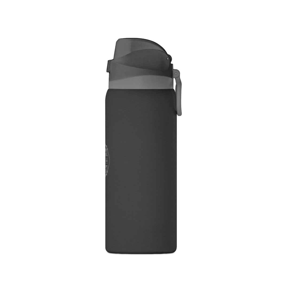 32oz Insulated Water Bottle — Matte Black Oasis Flask with Subtle Awareness Emblem