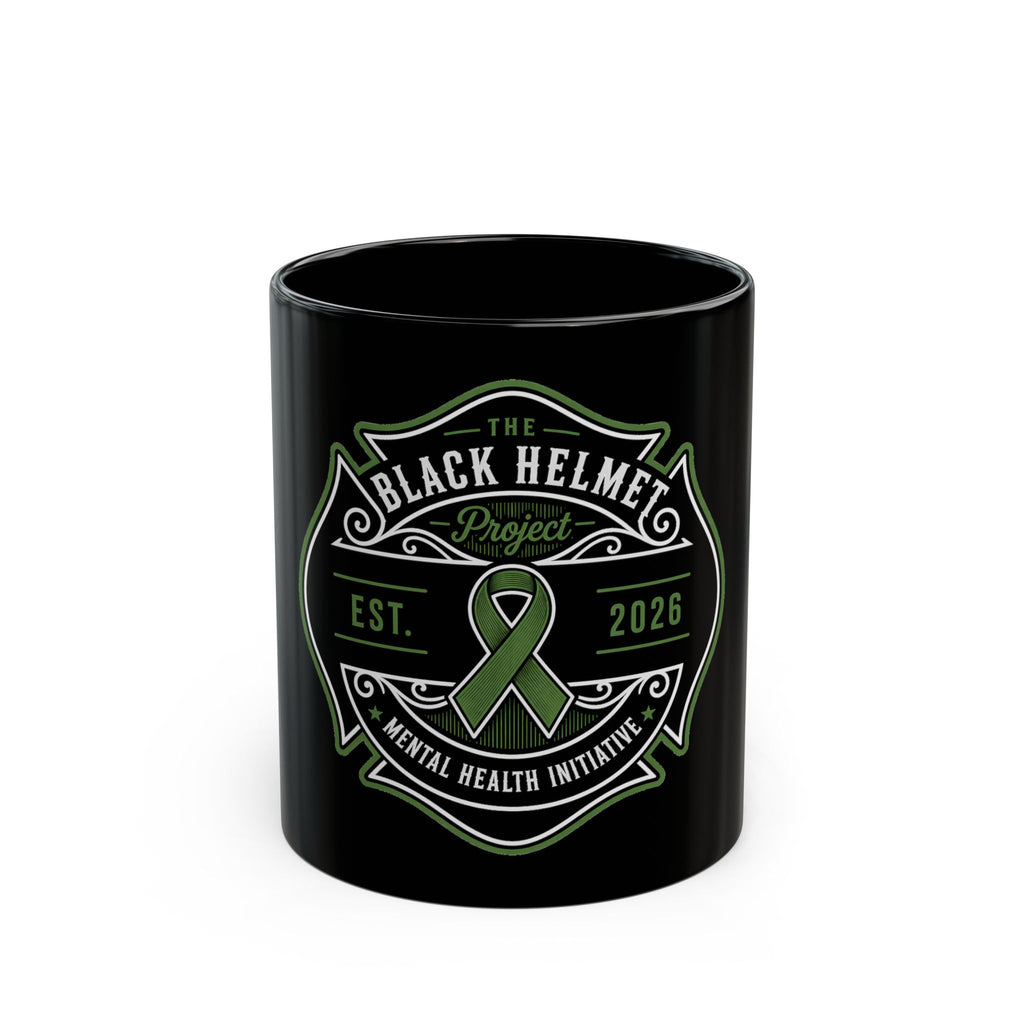 Black Helmet Project Mental Health Ribbon Mug — Support & Awareness Coffee Cup (11oz, 15oz)