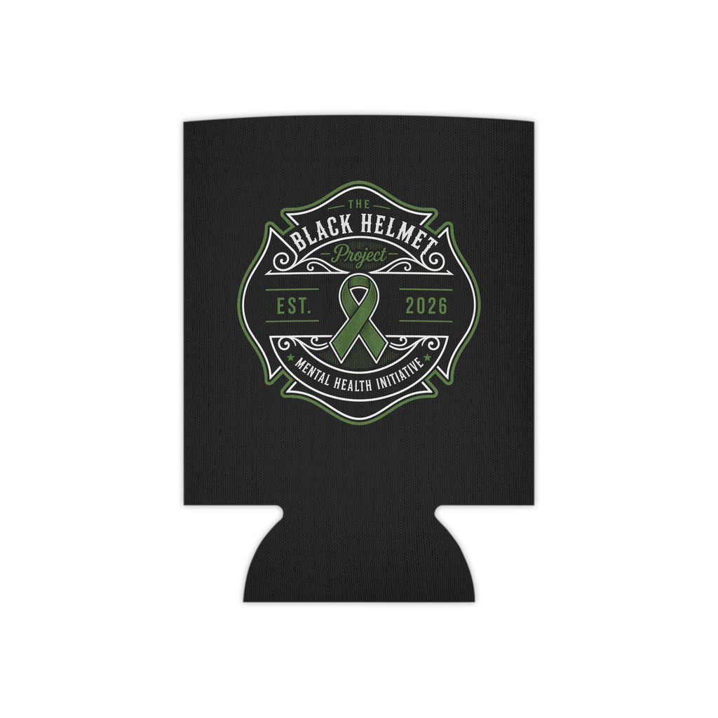 Can Cooler - Black Helmet Project Mental Health Ribbon "Strength Isn't Silence"