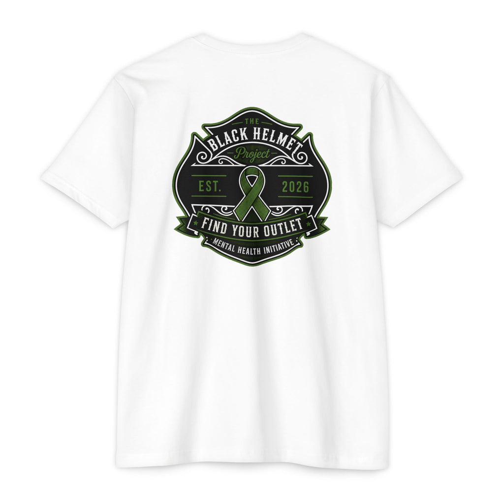 Black Helmet Project 'Find Your Outlet' Mental Health Ribbon T-Shirt