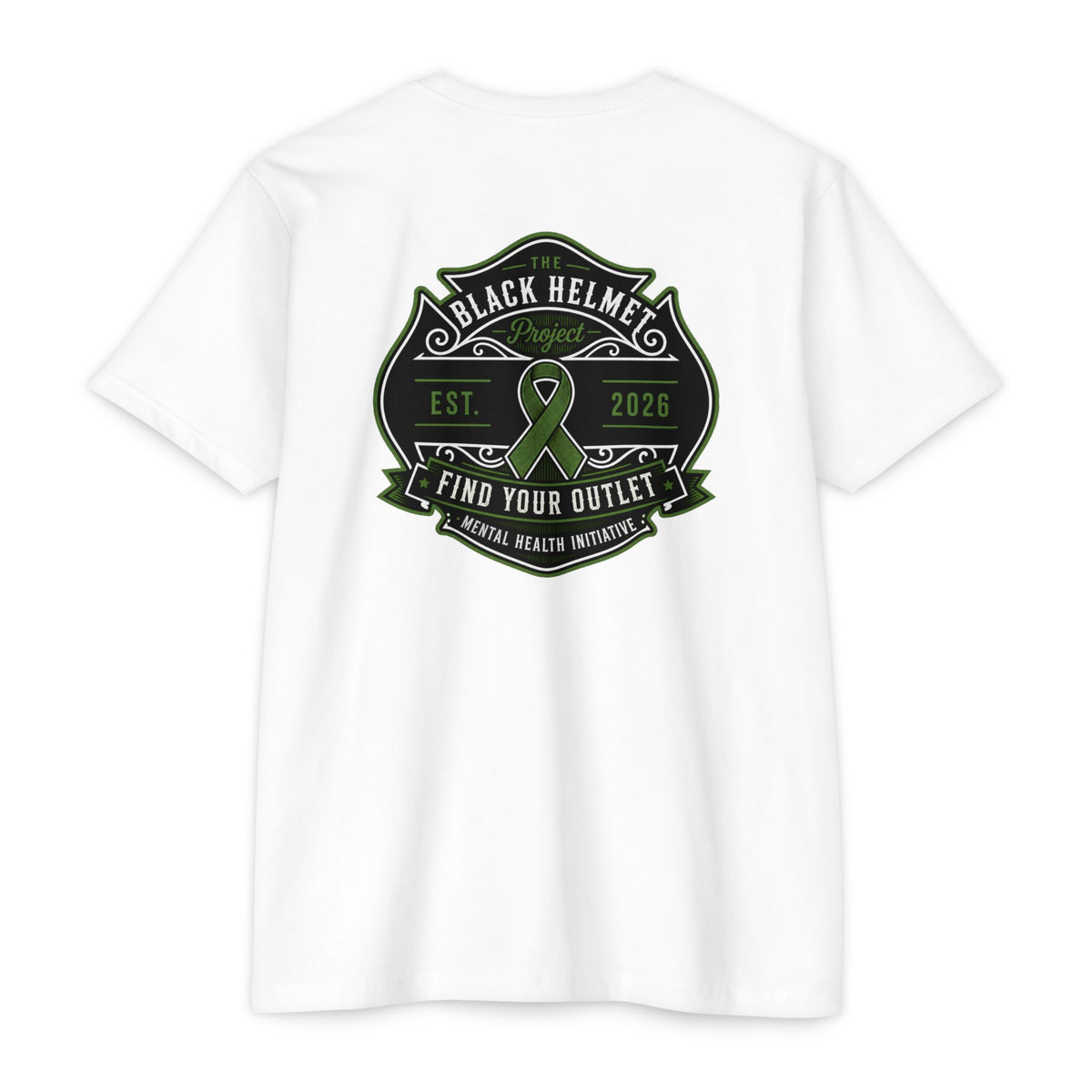 Black Helmet Project 'Find Your Outlet' Mental Health Ribbon T-Shirt