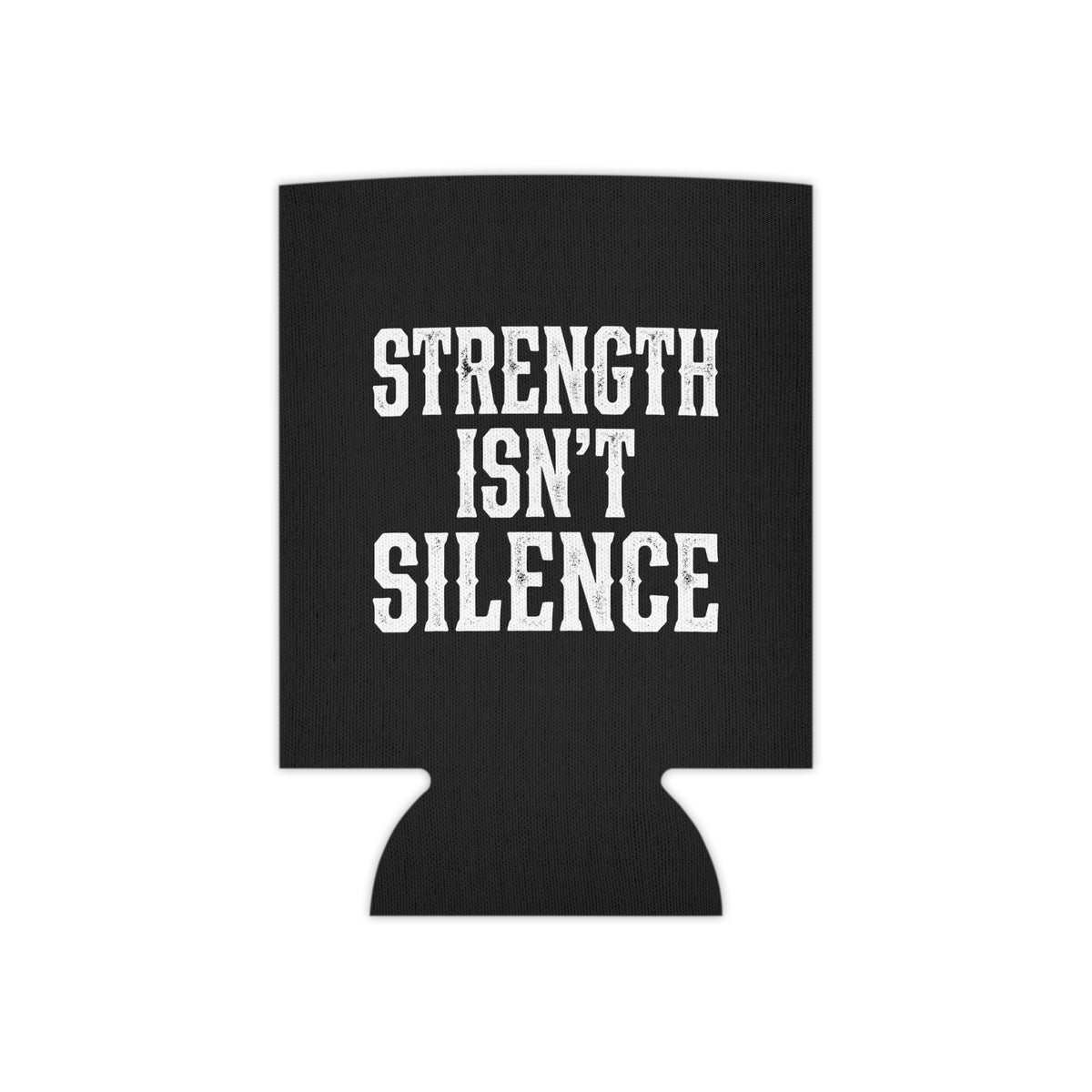 Can Cooler - Black Helmet Project Mental Health Ribbon "Strength Isn't Silence"