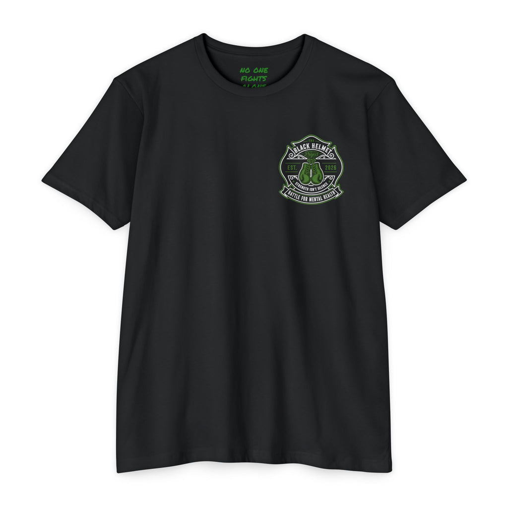 Black Helmet Boxing Club T-Shirt — 'Battle for Mental Health' Graphic Tee
