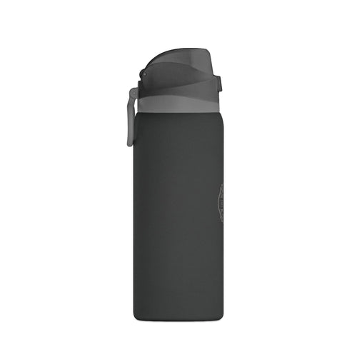 32oz Insulated Water Bottle — Matte Black Oasis Flask with Subtle Awareness Emblem