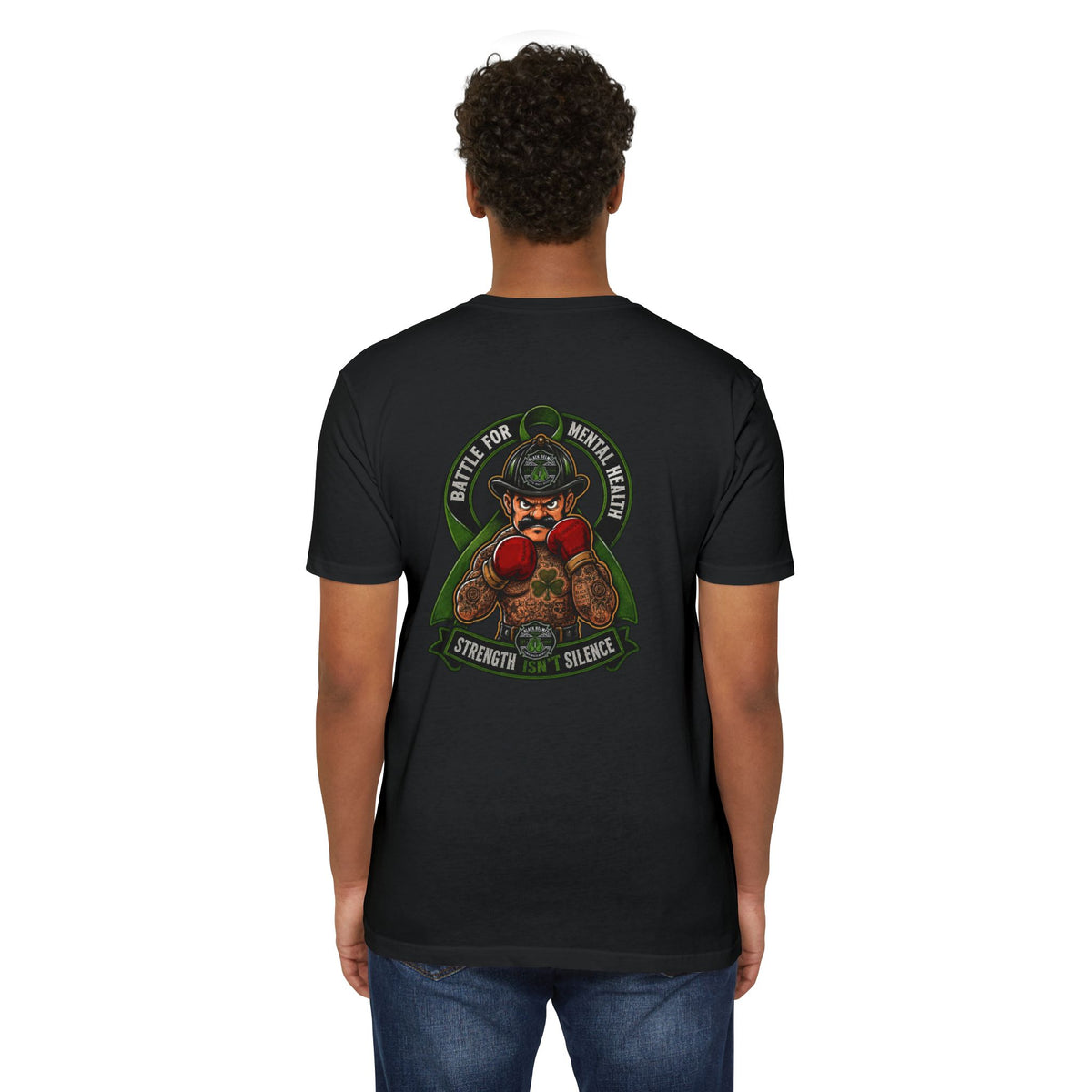 Battle for Mental Health Boxing T-Shirt — Strength Over Silence Tee